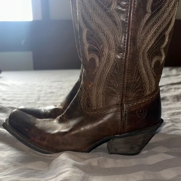 Ariat Heritage Western R Pro Leather Cowgirl Boots - Distressed Brown - Picture 5 of 8